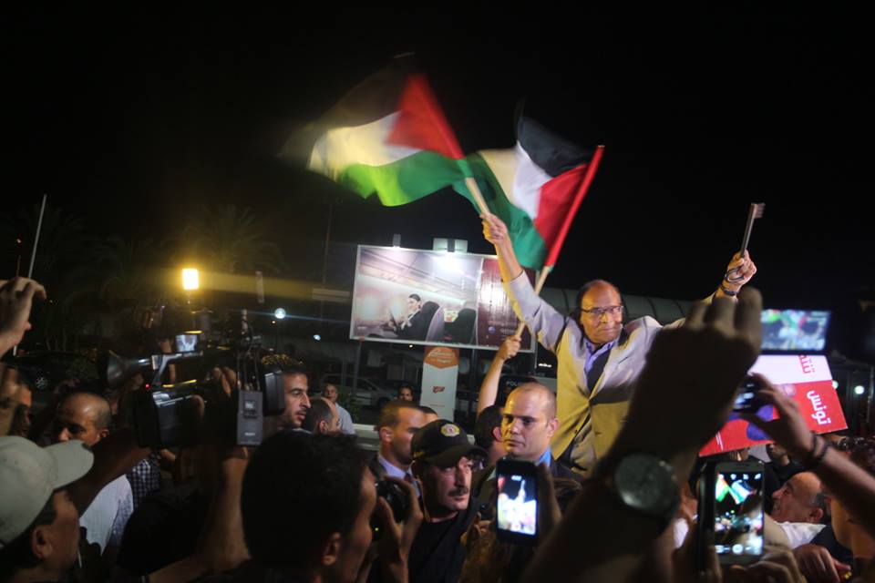 المرزوقي يصل الى تونس بعد مشاركته في أسطول الحرية